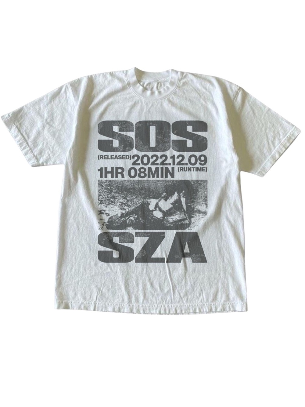 SZA SOS Album Release Date White R&B Music Graphic T-Shirt
